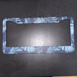 Blue Leaf Pattern License Plate Frame